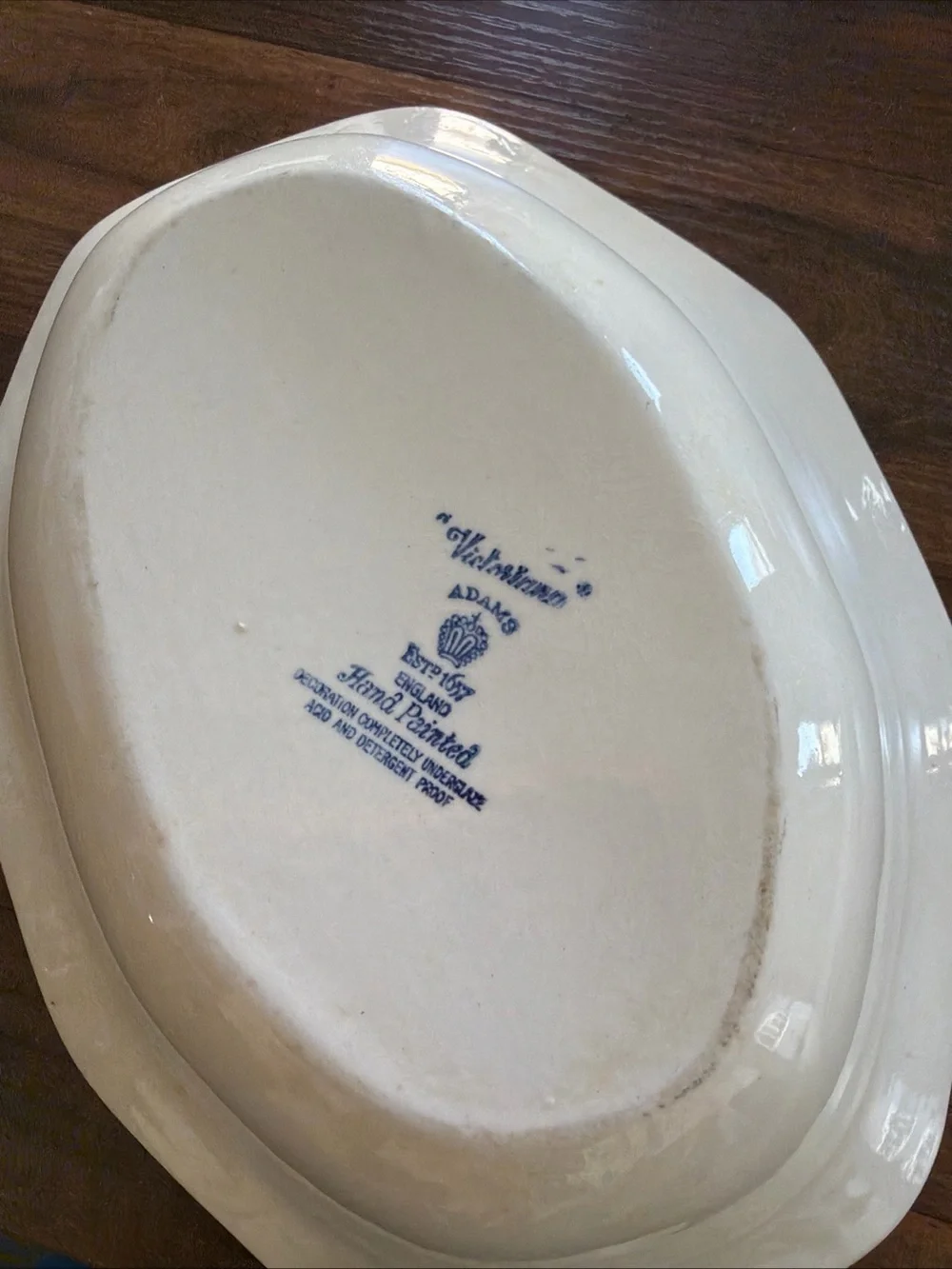 Classic Blue & White Serving Bowl -Adam’s vintage hand painted England